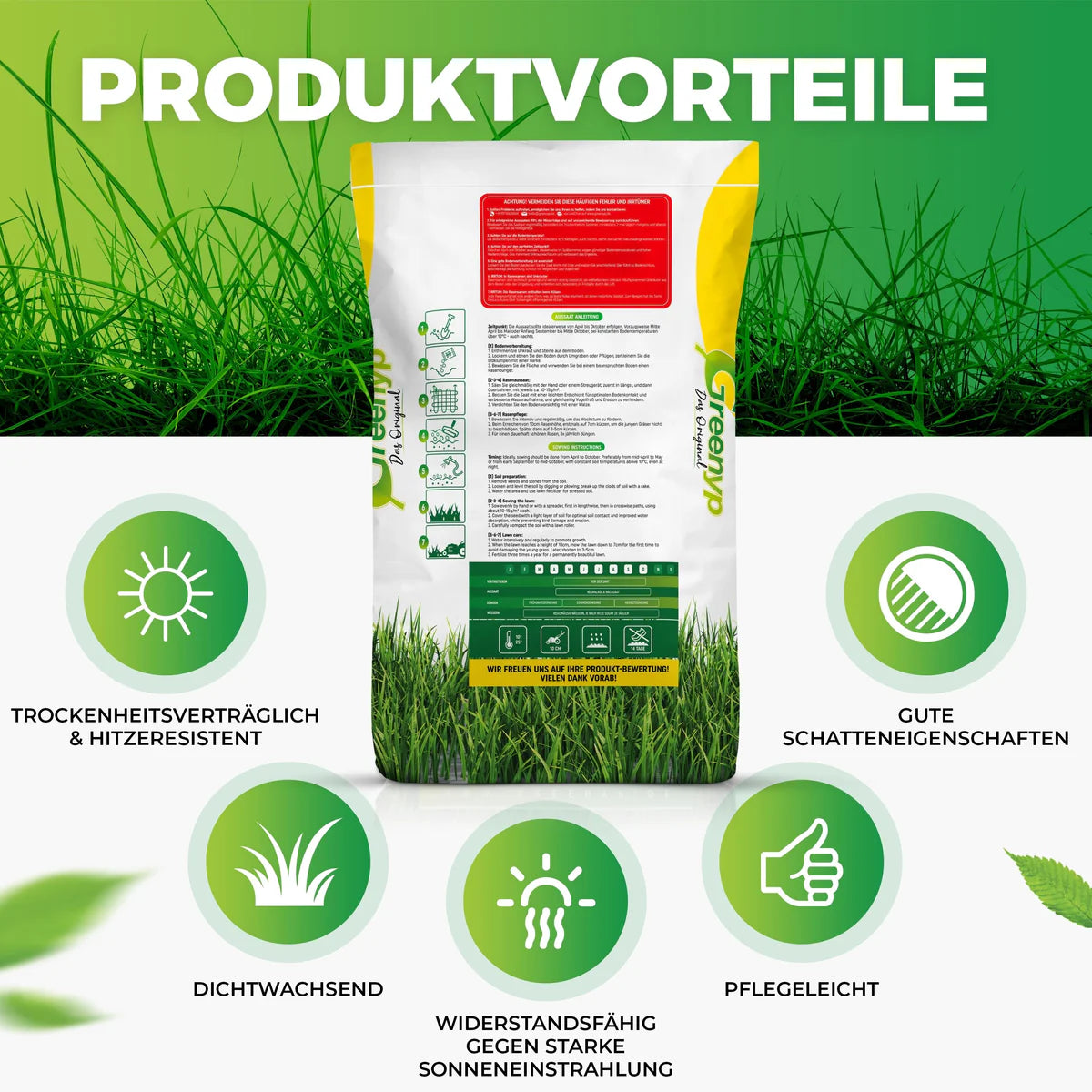 Greenyp Sunny Rasensamen | Trockenrasen