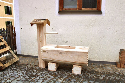 Holzbrunnen ,,Grüneck" eckiger Wassertrog aus Tannenholz | diverse Größen & Optionen
