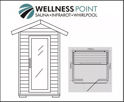 Outdoor-Infrarotkabine Helsinki Alpha (für bis zu drei Personen)