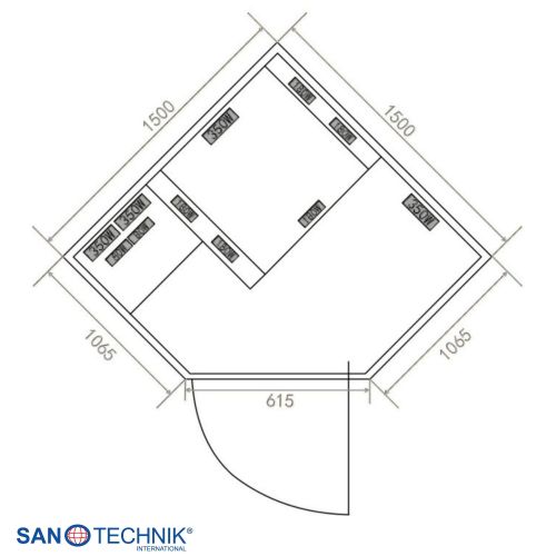 Sanotechnik CARBON 3 Infrarotkabine für 2 Personen 150x150x195 cm