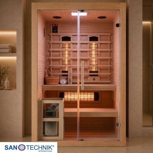 Sanotechnik TWIN COMBI Sauna+Infrarotkabine für 2 Personen 130x120x200 cm
