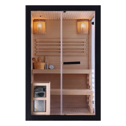 Sanotechnik PANORAMA BLACK Sauna Exklusive Heimsauna