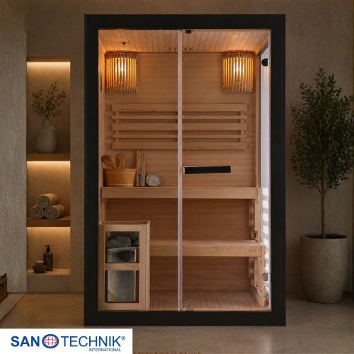 Sanotechnik PANORAMA BLACK Sauna Exklusive Heimsauna