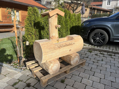 Holzbrunnen ,,Jägerkamp" Zierbrunnen mit Struktur Lärchenholz | diverse Größen & Optionen