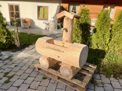 Holzbrunnen ,,Jägerkamp" Zierbrunnen mit Struktur Lärchenholz | diverse Größen & Optionen