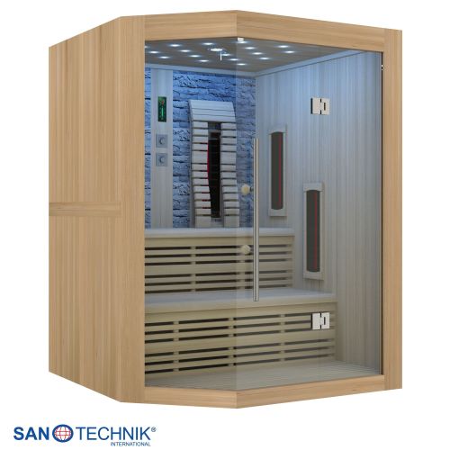 Sanotechnik KIRUNA Infrarotkabine für 3-4 Personen 160x114,1x64,8x114,1x160 x 210 cm