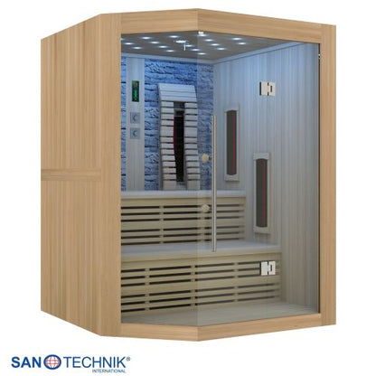 Sanotechnik KIRUNA Infrarotkabine für 3-4 Personen 160x114,1x64,8x114,1x160 x 210 cm