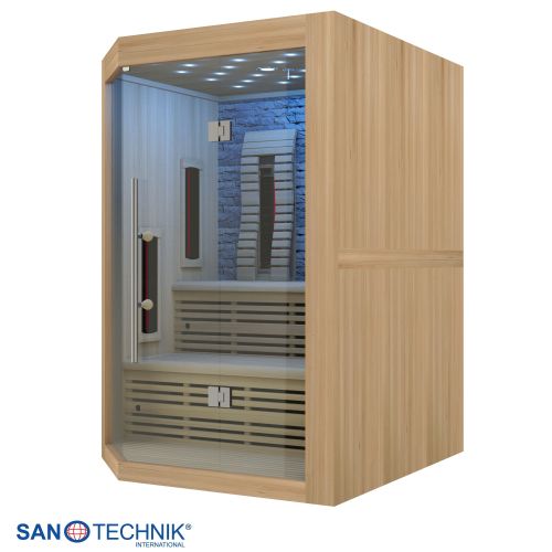 Sanotechnik KIRUNA Infrarotkabine für 3-4 Personen 160x114,1x64,8x114,1x160 x 210 cm
