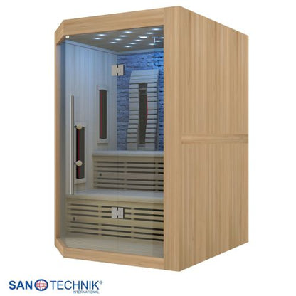 Sanotechnik KIRUNA Infrarotkabine für 3-4 Personen 160x114,1x64,8x114,1x160 x 210 cm