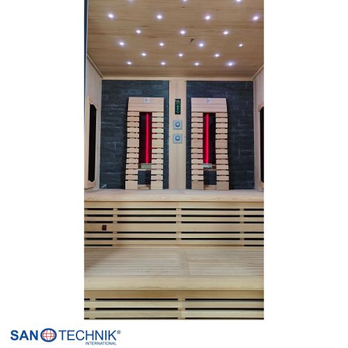 Sanotechnik KIRUNA Infrarotkabine für 3-4 Personen 160x114,1x64,8x114,1x160 x 210 cm