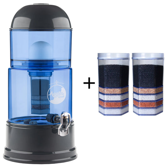 AcalaQuell® Luna blau | anthrazit | 8 Liter für 1-4 Personen | verschiedene Optionen | Einsteigerset klein