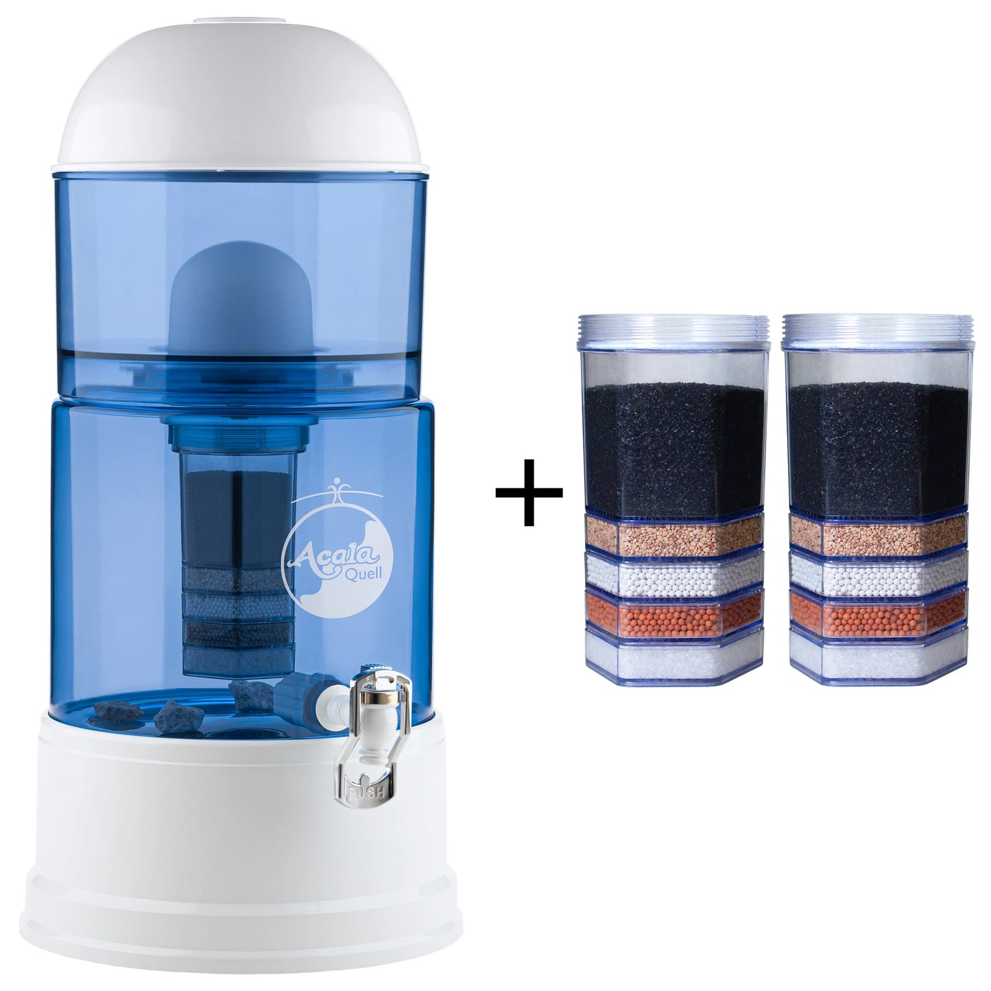 AcalaQuell® Luna blau | weiß | 8 Liter für 1-4 Personen | verschiedene Optionen | Einsteigerset klein