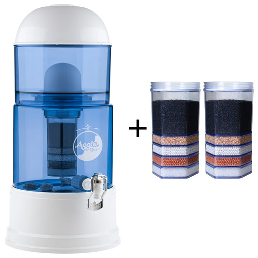 AcalaQuell® Luna blau | weiß | 8 Liter für 1-4 Personen | verschiedene Optionen | Einsteigerset klein
