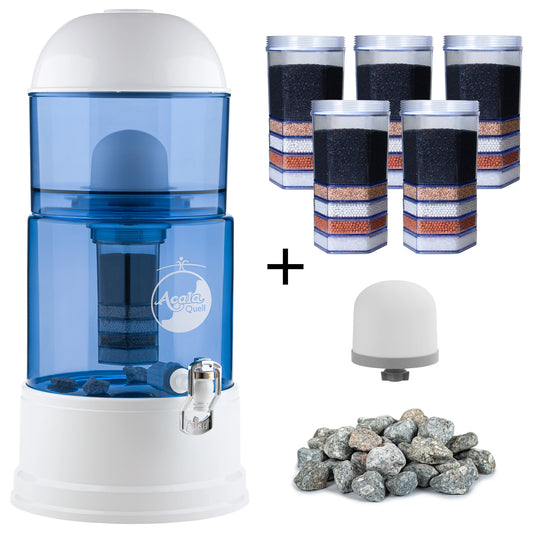 AcalaQuell® Luna blau | weiß | 8 Liter für 1-4 Personen | verschiedene Optionen | Einsteigerset groß