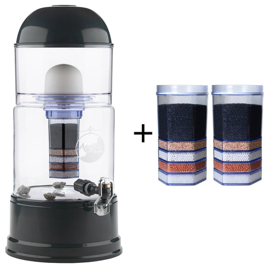 AcalaQuell® Luna kristallklar | anthrazit | 8 Liter für 1-4 Personen | verschiedene Optionen | Einsteigerset klein