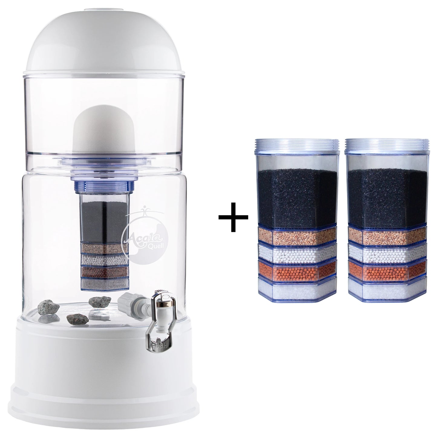 AcalaQuell® Luna kristallklar | weiß | 8 Liter für 1-4 Personen | verschiedene Optionen | Einsteigerset klein