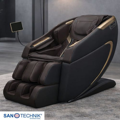 Sanotechnik MEDORA Luxus Massagesessel Schwarz/Braun 75x143x114 cm