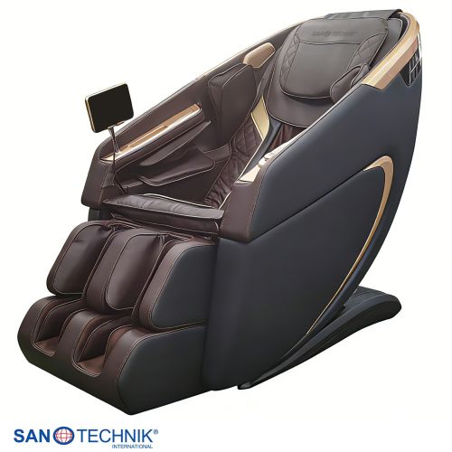 Sanotechnik MEDORA Luxus Massagesessel Schwarz/Braun 75x143x114 cm
