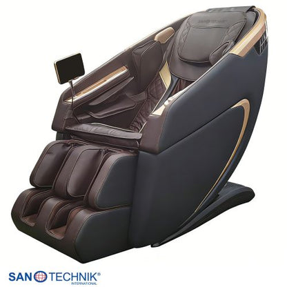 Sanotechnik MEDORA Luxus Massagesessel Schwarz/Braun 75x143x114 cm