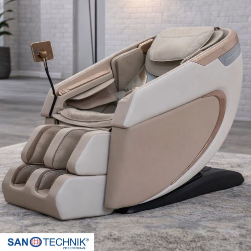 Sanotechnik RESTORA Luxus Massagesessel Beige/Creme 75 x 143 x 114 cm