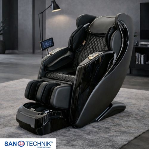 Sanotechnik LUXORA Luxus Massagesessel Schwarz 76x159x115 cm