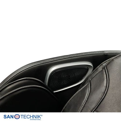 Sanotechnik VITALORA Luxus Massagesessel Schwarz/Silber 74x147x108 cm