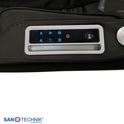 Sanotechnik VITALORA Luxus Massagesessel Schwarz/Silber 74x147x108 cm