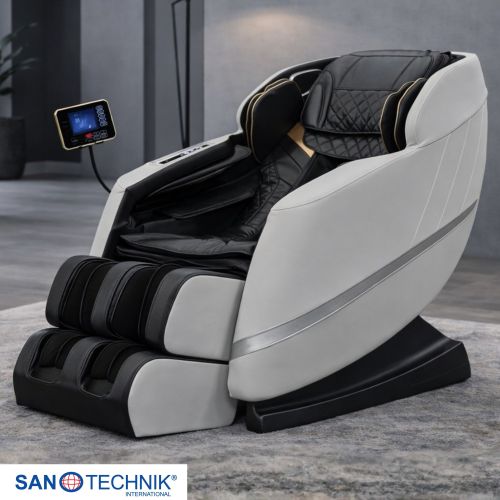 Sanotechnik CALMORA Luxus Massagesessel Weiß/Schwarz 74x147x108 cm