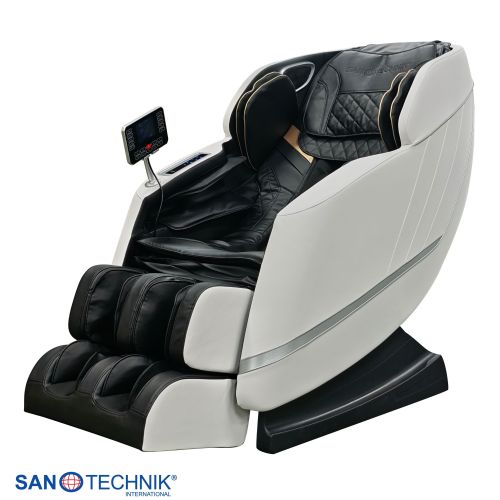 Sanotechnik CALMORA Luxus Massagesessel Weiß/Schwarz 74x147x108 cm