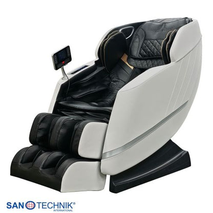 Sanotechnik CALMORA Luxus Massagesessel Weiß/Schwarz 74x147x108 cm