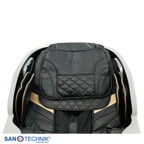 Sanotechnik CALMORA Luxus Massagesessel Weiß/Schwarz 74x147x108 cm