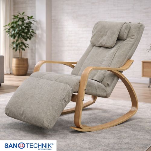 Sanotechnik LIGORA Komfort-Schaukelstuhl mit Fußteil grau 64x114x85 cm