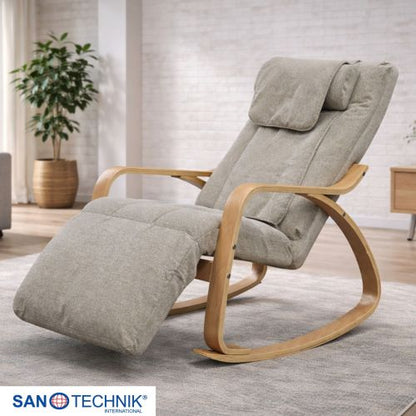 Sanotechnik LIGORA Komfort-Schaukelstuhl mit Fußteil grau 64x114x85 cm