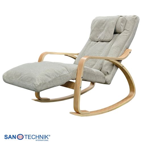 Sanotechnik LIGORA Komfort-Schaukelstuhl mit Fußteil grau 64x114x85 cm