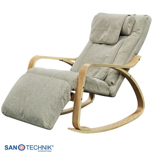 Sanotechnik LIGORA Komfort-Schaukelstuhl mit Fußteil grau 64x114x85 cm
