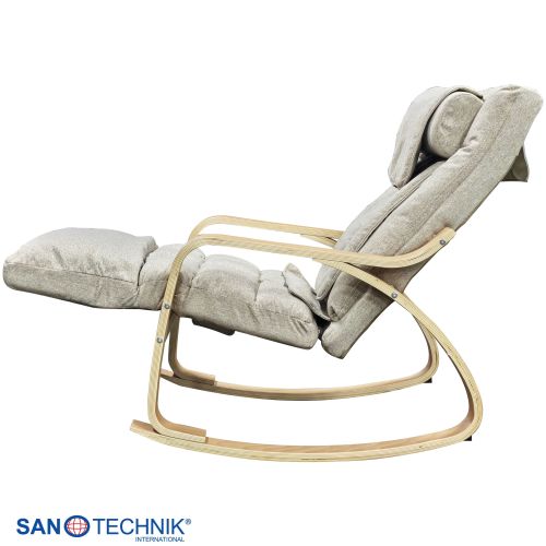 Sanotechnik LIGORA Komfort-Schaukelstuhl mit Fußteil grau 64x114x85 cm