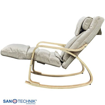 Sanotechnik LIGORA Komfort-Schaukelstuhl mit Fußteil grau 64x114x85 cm