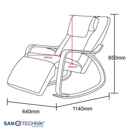 Sanotechnik LIGORA Komfort-Schaukelstuhl mit Fußteil grau 64x114x85 cm