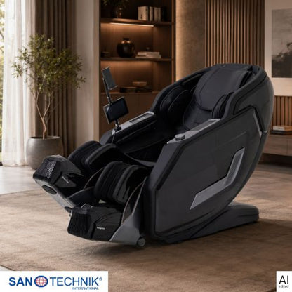 Sanotechnik VALORA Luxus-Massagesessel Schwarz 75x164x110 cm