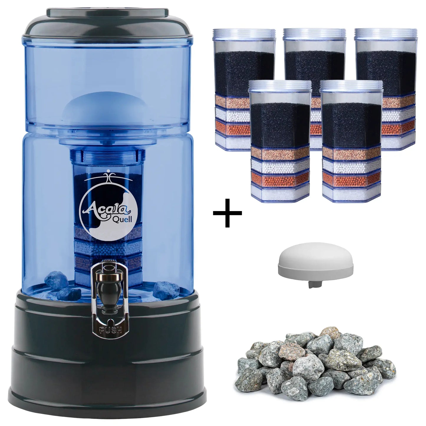 AcalaQuell® Mini blau | anthrazit | 5 Liter für 1-2 Personen | verschiedene Optionen | Einsteigerset groß
