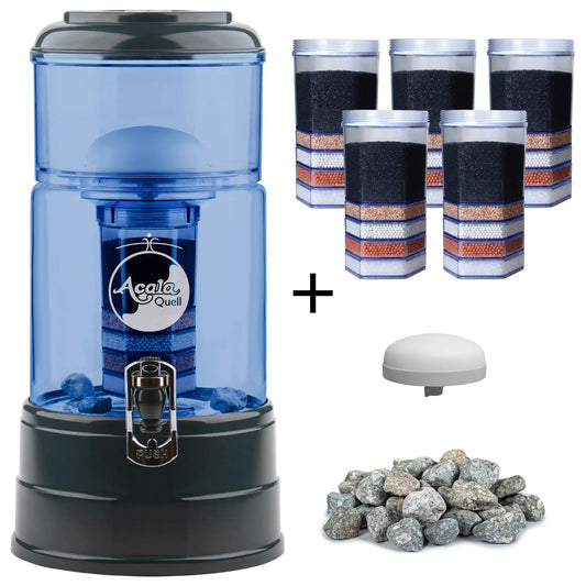 AcalaQuell® Mini blau | anthrazit | 5 Liter für 1-2 Personen | verschiedene Optionen | Einsteigerset groß