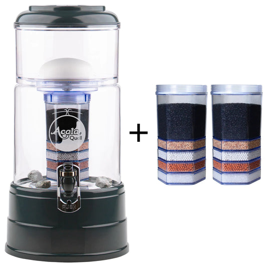 AcalaQuell® Mini kristallklar | anthrazit | 5 Liter für 1-2 Personen | verschiedene Optionen | Einsteigerset klein