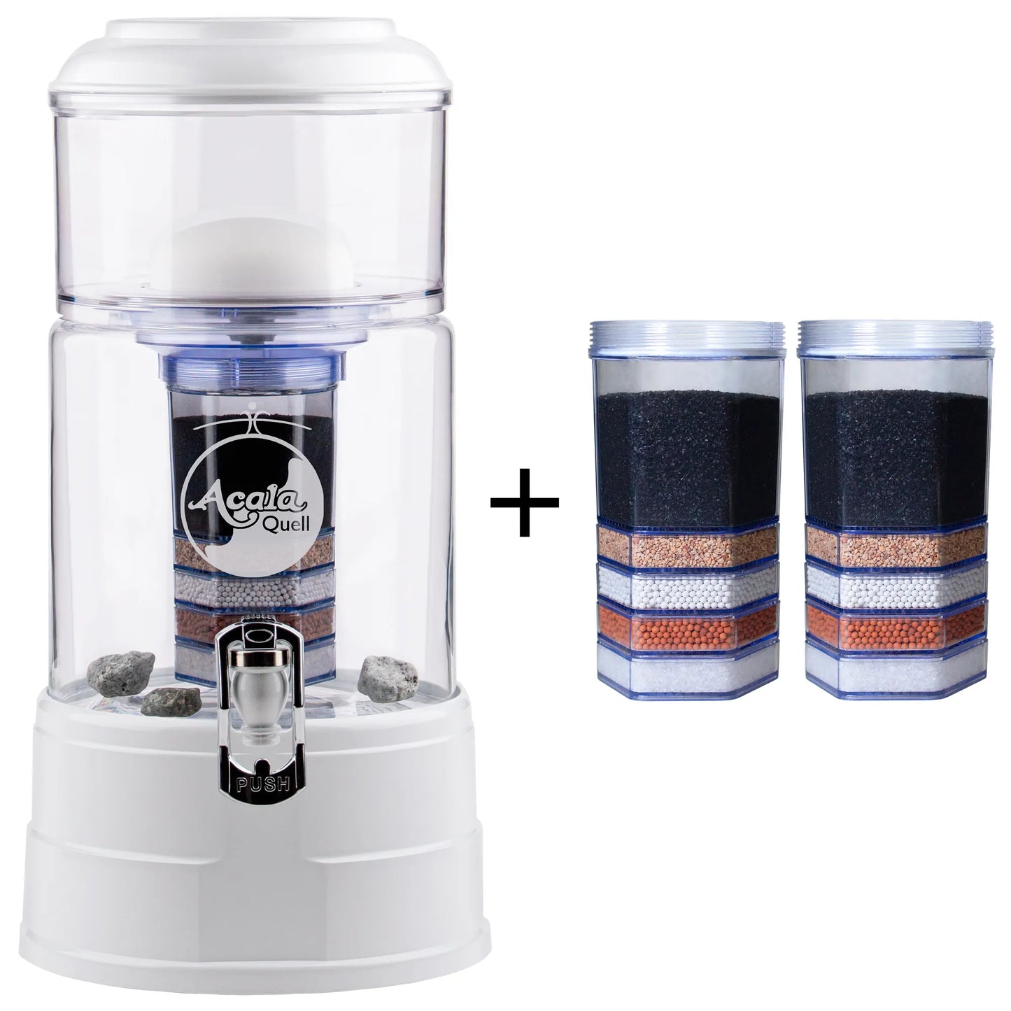 AcalaQuell® Mini kristallklar | weiß | 5 Liter für 1-2 Personen | verschiedene Optionen | Einsteigerset klein