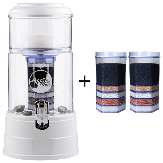 AcalaQuell® Mini kristallklar | weiß | 5 Liter für 1-2 Personen | verschiedene Optionen | Einsteigerset klein