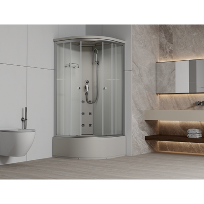 Sanotechnik Duschkabine Komplettduschkabine 90x90x215cm mit hoher BT Rückwand