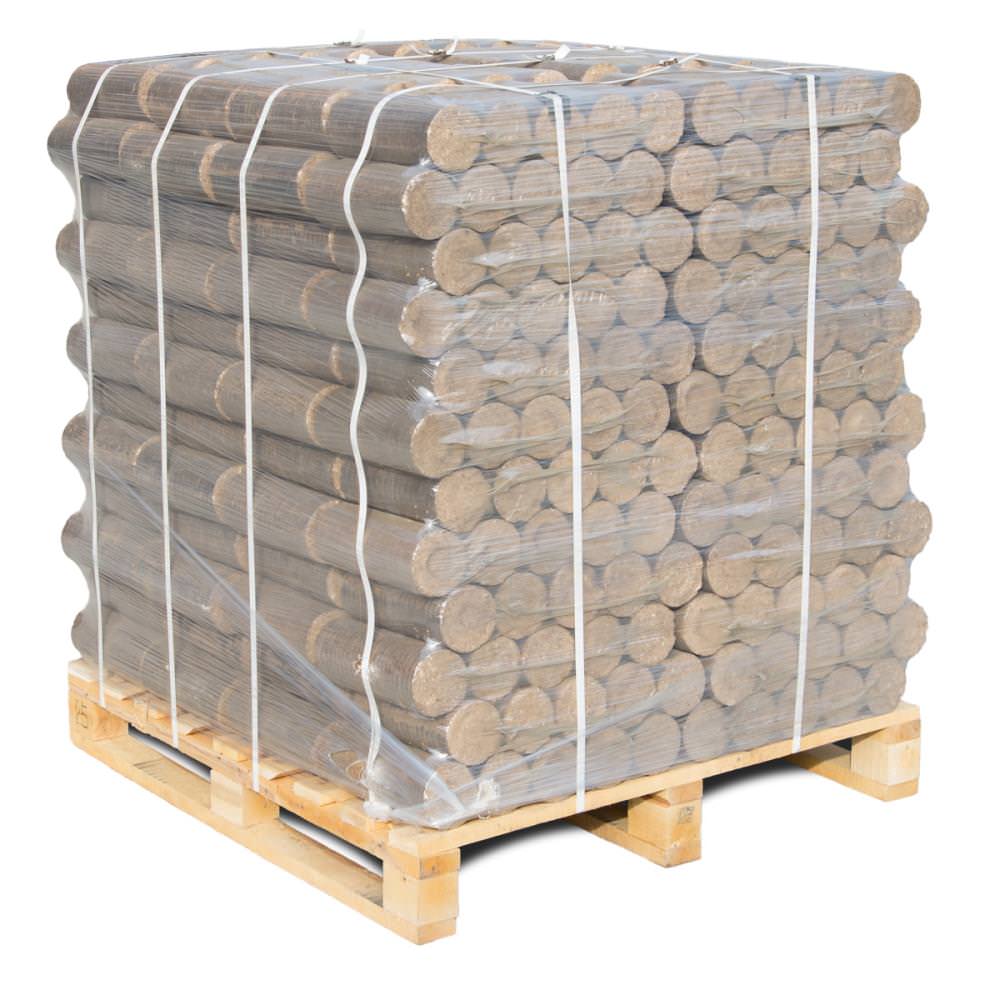 PREMIUM Hartholzbriketts rund NESTRO (480 kg oder 960 kg Palette)