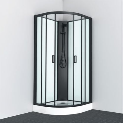 Sanotechnik Duschkabine Komplettduschkabine BALATON 1 schwarz 90x90x203cm