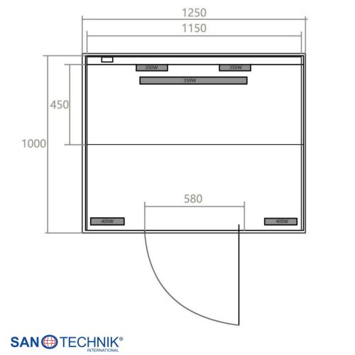 Sanotechnik NORDISK 2 Infrarotkabine für 2 Personen 125x100x190 cm
