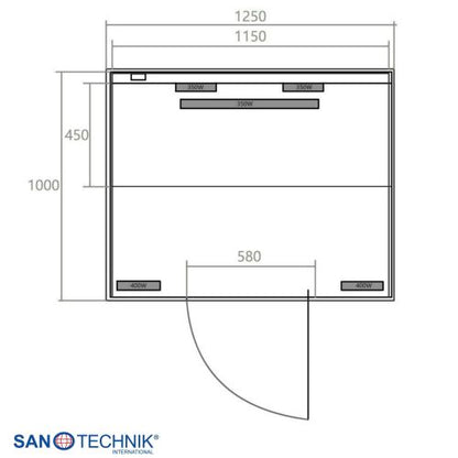 Sanotechnik NORDISK 2 Infrarotkabine für 2 Personen 125x100x190 cm