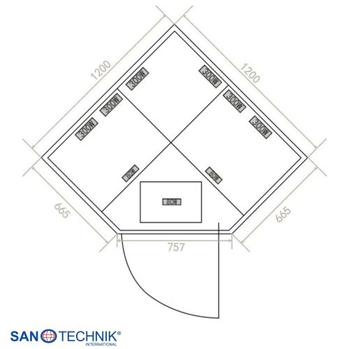 Sanotechnik SUPREME Infrarotkabine für 2 Personen 120x120x190 cm